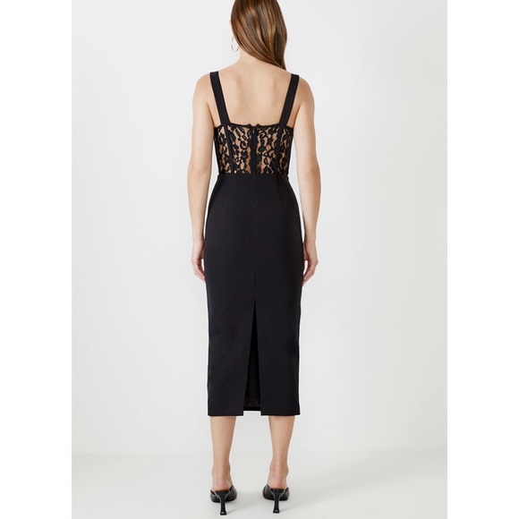 BARDOT CORSET LACE PANEL DRESS IN BLACK US 10 - Picture 10 of 16